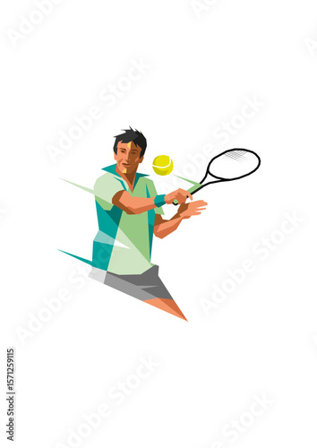 Male tennis player dressed in green