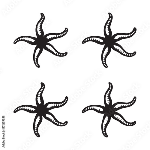 brittle star silhouette vector art