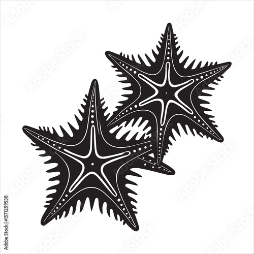 brittle star silhouette vector art