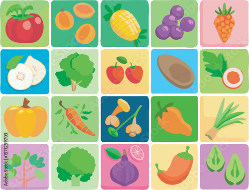 Vegetables icon collection 