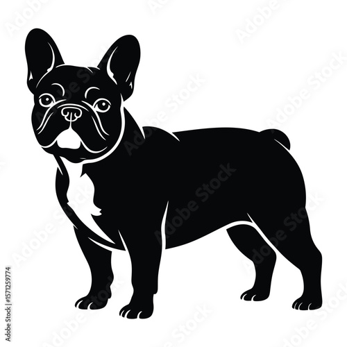French Bulldog Silhouette isolated on a white background