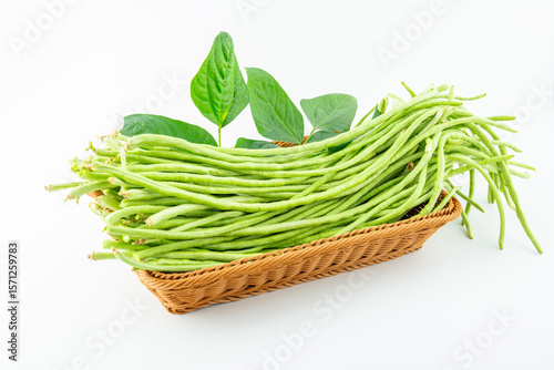 Fresh cowpea on white background