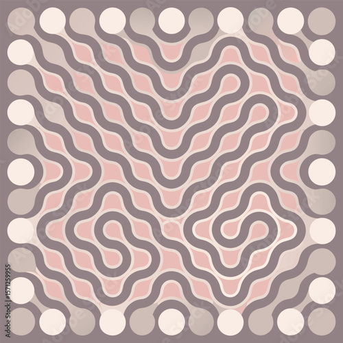 Abstract geometric illustration featuring soft colors and interconnected shapes forming a cohesive pattern design perfect for backgrounds.