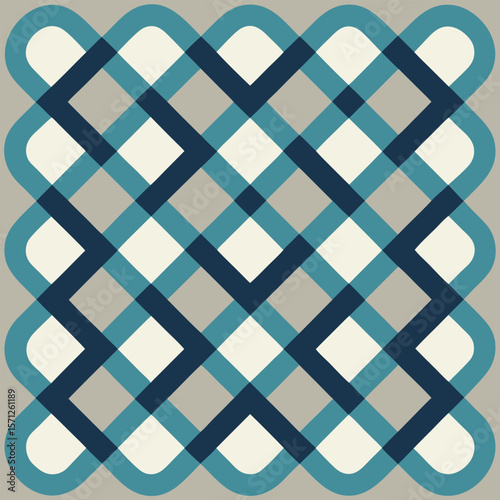 Geometric pattern featuring warped grids in a modern style with shapes and colors to be used as a background or design element.