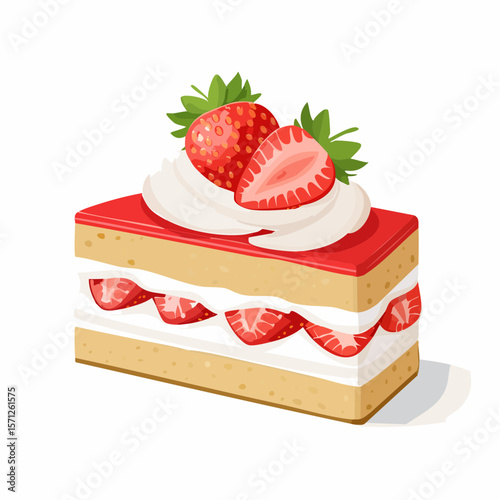 いちごショートケーキのベクター素材