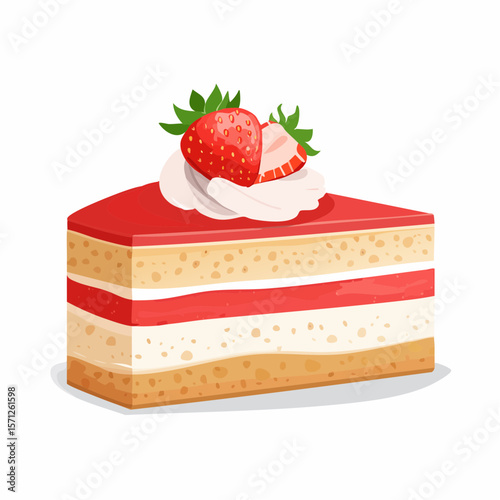 いちごショートケーキのベクター素材