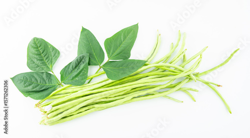 Fresh cowpea on white background