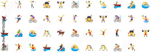Set of Person sport Emoji icons