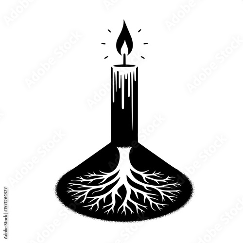 Candle Casting Shadow of a Tree SVG