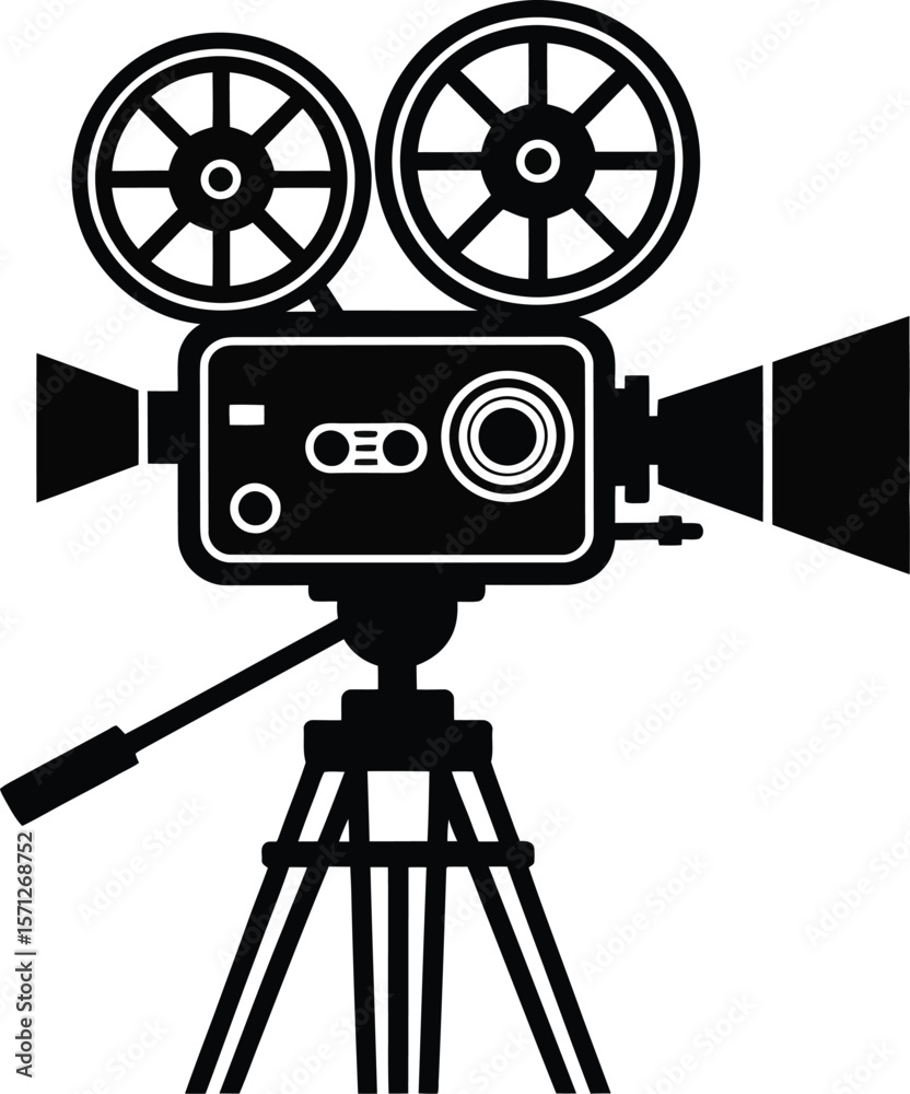 Obraz premium Vintage Film Camera Silhouette