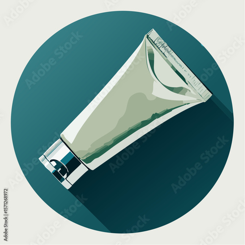 Flat vector illustration of a brown cosmetic squeeze tube with a smooth matte finish. The tube has a slanted top and a rounded rectangular body that tapers slightly toward the bottom