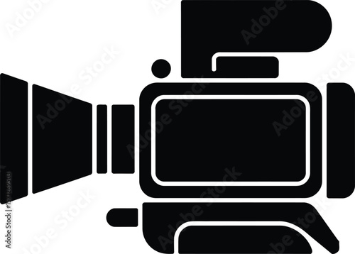 Simple Black Video Camera Icon