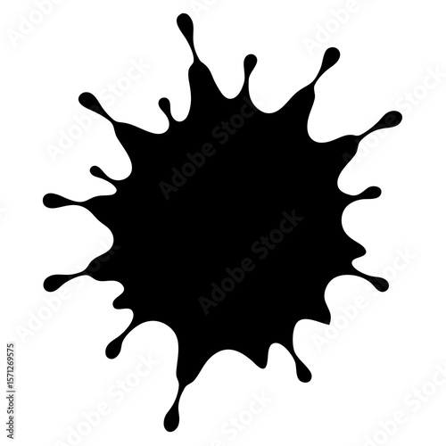 Black ink splash blob liquid