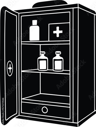 medicine cabinet on white background.eps