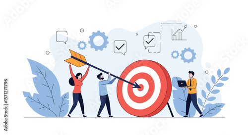 Achieving business objectives with teamwork and strategic planning for success
