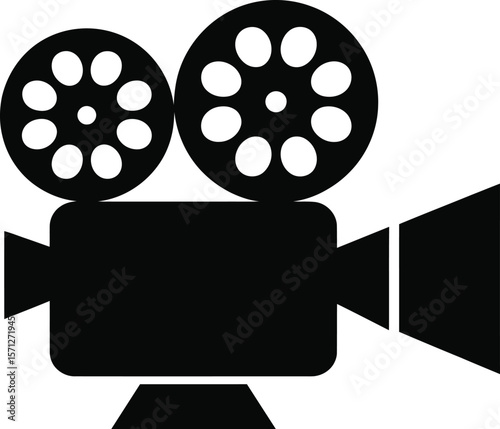 Classic Film Camera Silhouette A Timeless Icon of Cinema and Filmmaking Representing the Art of Storytelling and Visual Expression in a Simple Bold and Recognizable