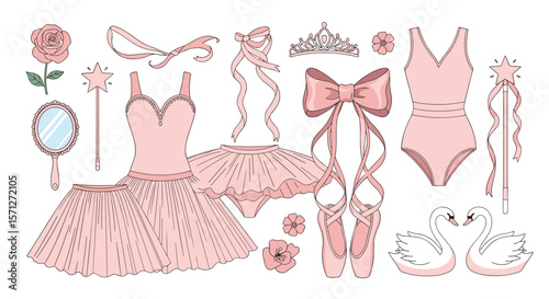 Elegant pink ballet ensemble accessories for graceful performances and dreamy dance