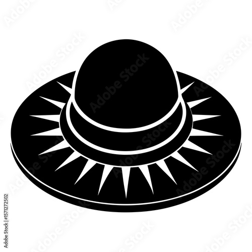 Black sun hat with sun rays wide brim hat sun protection