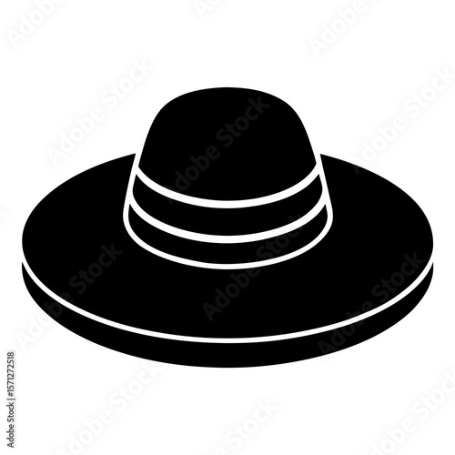 Black wide brimmed hat black hat sun hat