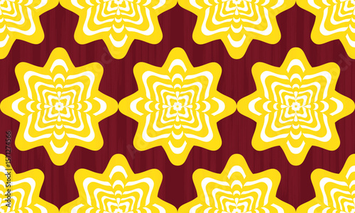 Seamless fabric pattern in the shape of geometric gapes endlessly, beautiful pattern, vector, background, Vector Formats, color, yellow, red
