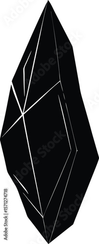 obsidian shard on white background.eps