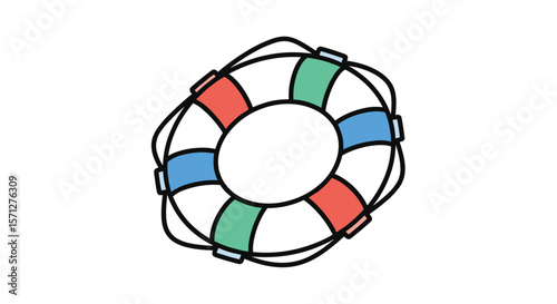Colorful life buoy ring safety equipment for water activities and pool safety