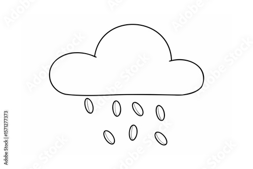 Cloud raining oval shapes precipitation weather