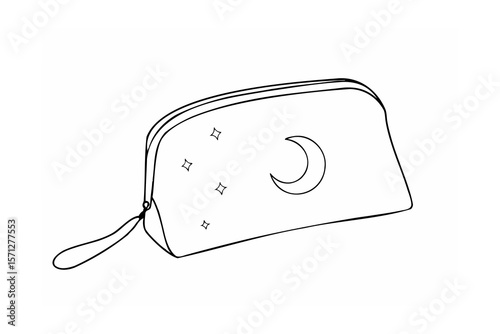 Celestial pouch with moon and stars cosmetic bag makeup bag