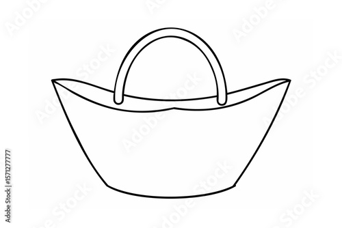Black outline of a tote bag with handles handbag purse