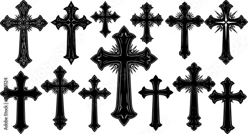 vector set Religious CROSS BUNDLE, Jesus Cross, Old Rugged Cross , Christian ,Cross , Religious , Cross ClipArt, Crosses, Catholic Cross, Silhouette Cross, Faith Cross 