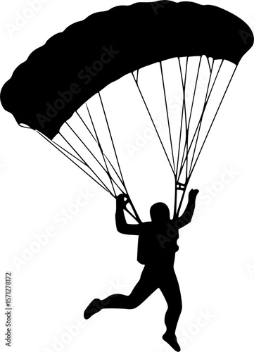vector silhouette of skydiver background .Generative AI
