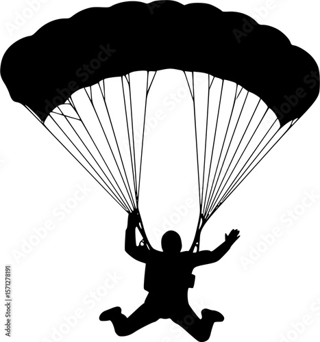 vector silhouette of skydiver background .Generative AI
