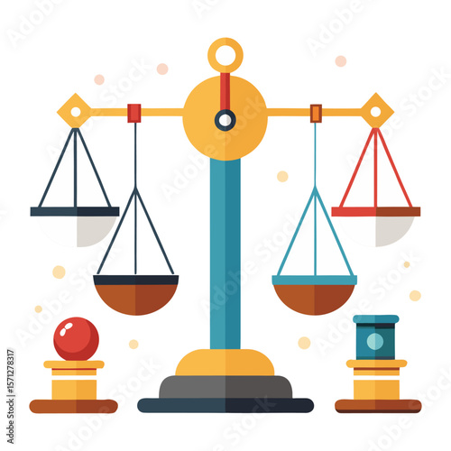 Set of Scales Icons – Flat Vector Collection of Balance and Weighing Scales