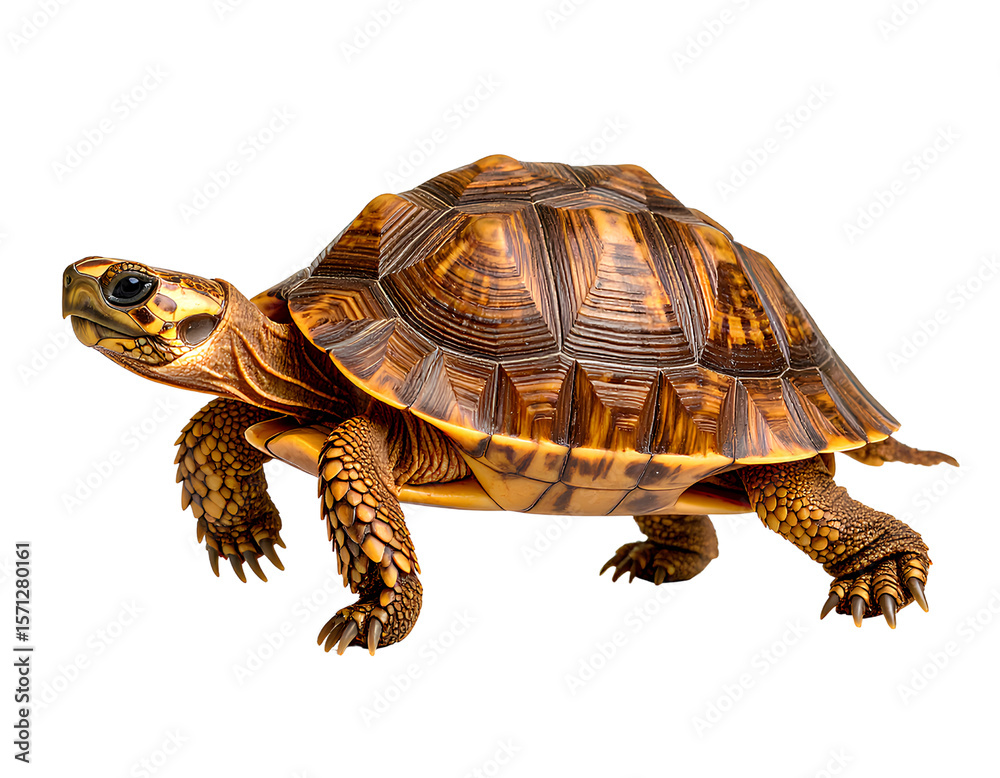 Fototapeta premium Moving Box Turtle PNG Realistic Turtle Illustration on Transparent Background PNG