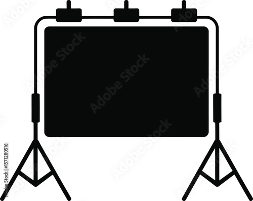 Studio backdrop with lighting and tripods