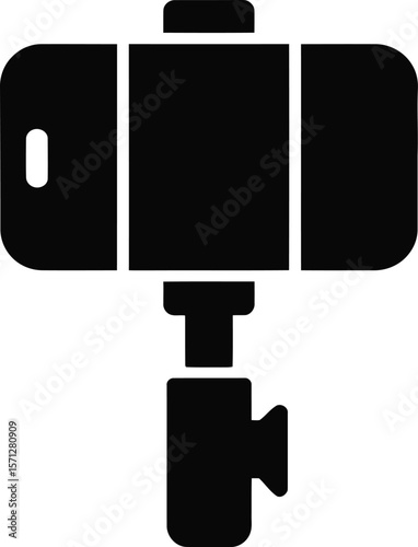 Minimalist Icon of a Smartphone on a Tripod Representing Mobile Photography Vlogging and Content Creation with a Clean and Modern Design Aesthetic for Digital Platforms