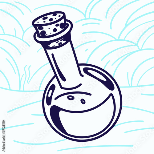 Hand-drawn illustration of a potion bottle