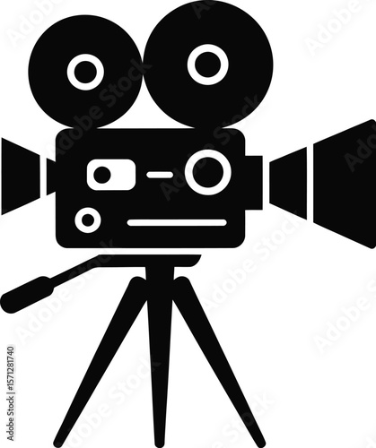 Vintage Movie Camera Silhouette