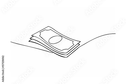 Stacked banknotes with oval detail money currency