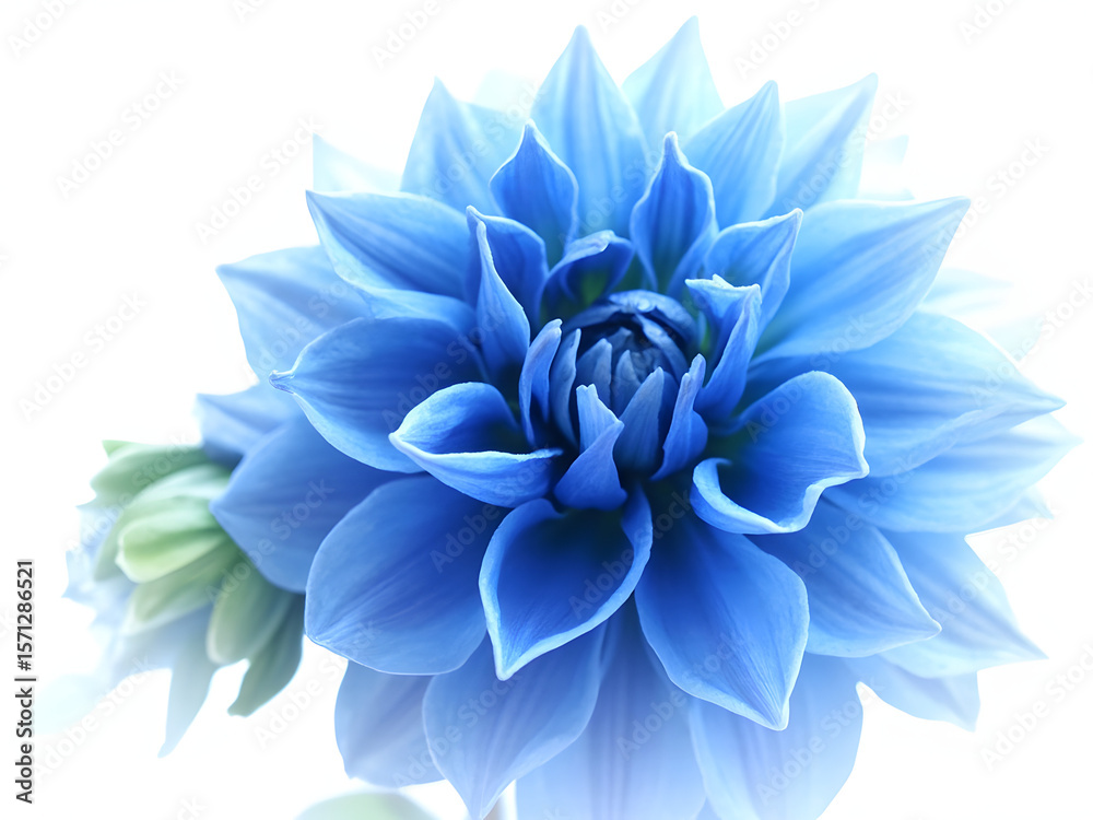 Obraz premium Blue Dahlia Flower Petals isolated on a transparent background