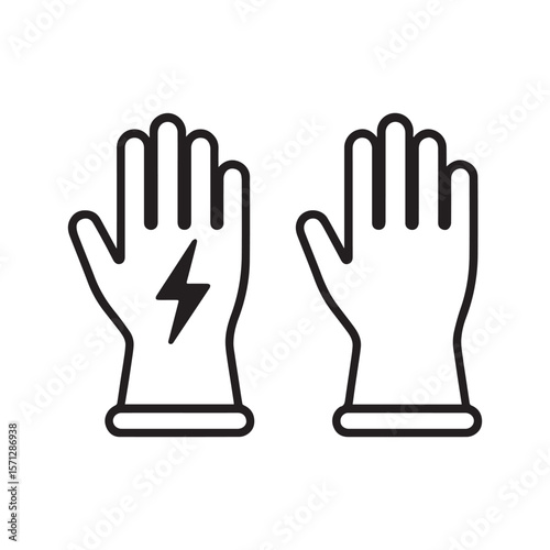 Insulated Safety Gloves for Electrical Work Vector