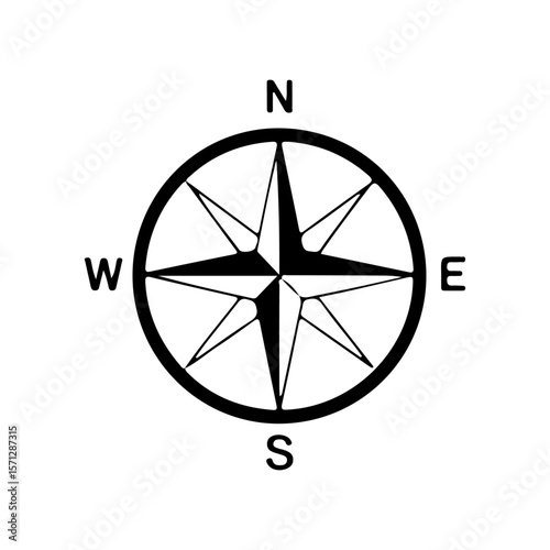 Simple Campass map silhouette design