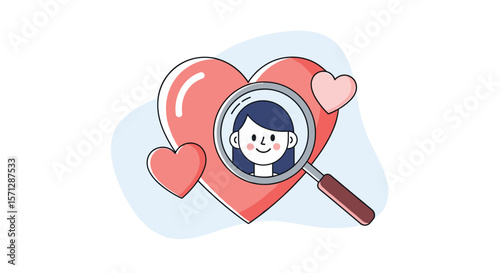 Finding the right partner love search and relationship discovery illustration