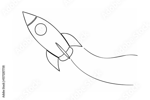 Rocket ship soaring through space spaceship launch