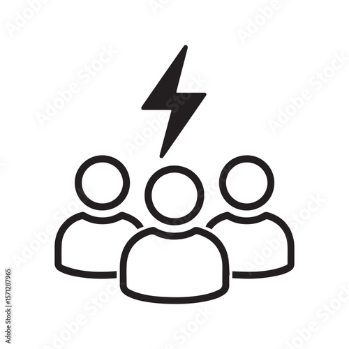 Group of Three Active Men Posing with Power and Energy