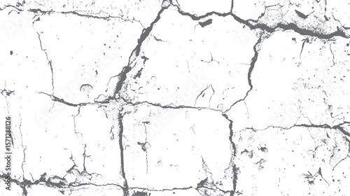 Abstract cracked surface with grunge texture. Sharp broken lines for overlay design. Perfect for graphic, creative and retro use.