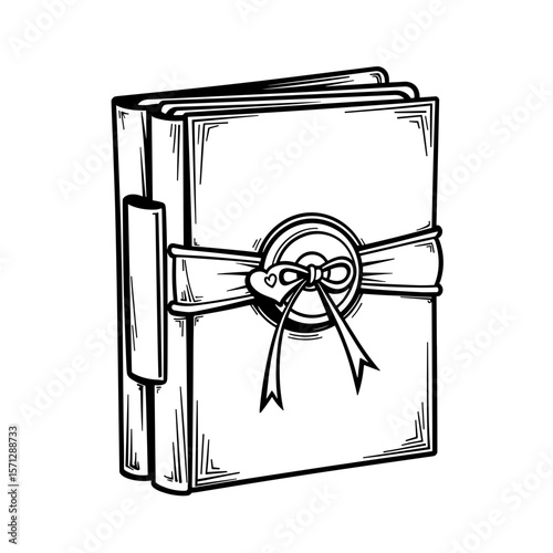 Safe folder with ribbon and heart tag, legacy protection