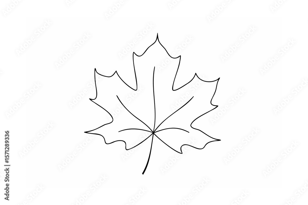 Naklejka premium Maple leaf outline autumn fall