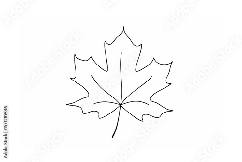 Maple leaf outline autumn fall