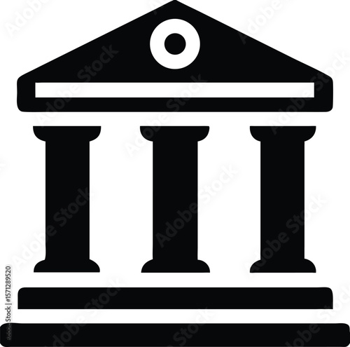 Black and white building icon vector
